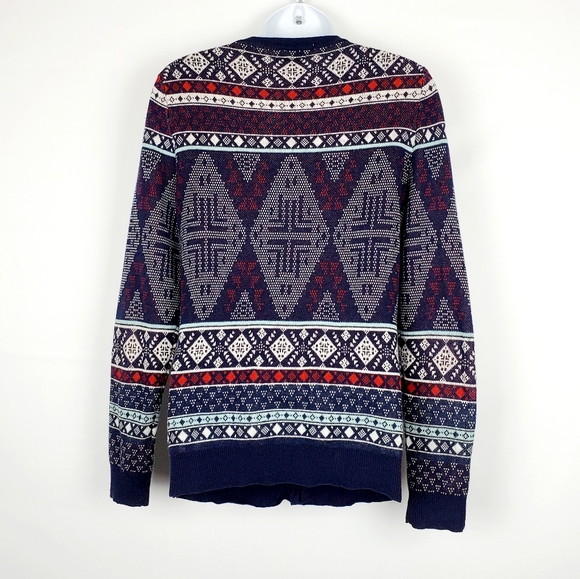 Merona Blue Print Button Down Cardigan S - Picture 6 of 8